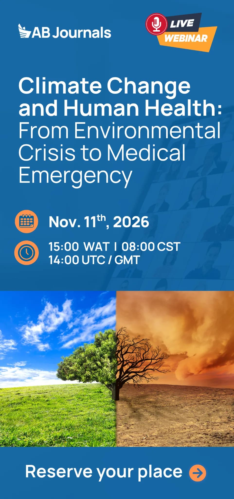 Climate Change and Human Health, 11 November 2026. Reserve your place.